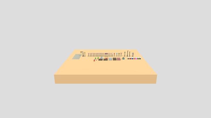 Cartoon city Props 3D Model