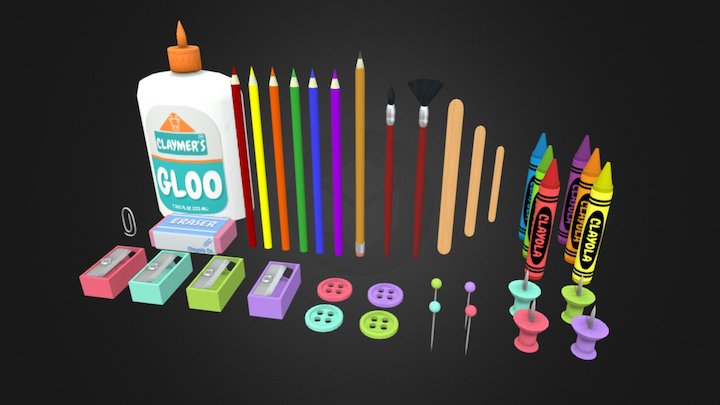 Arts and Crafts Supply Kit 3D Model