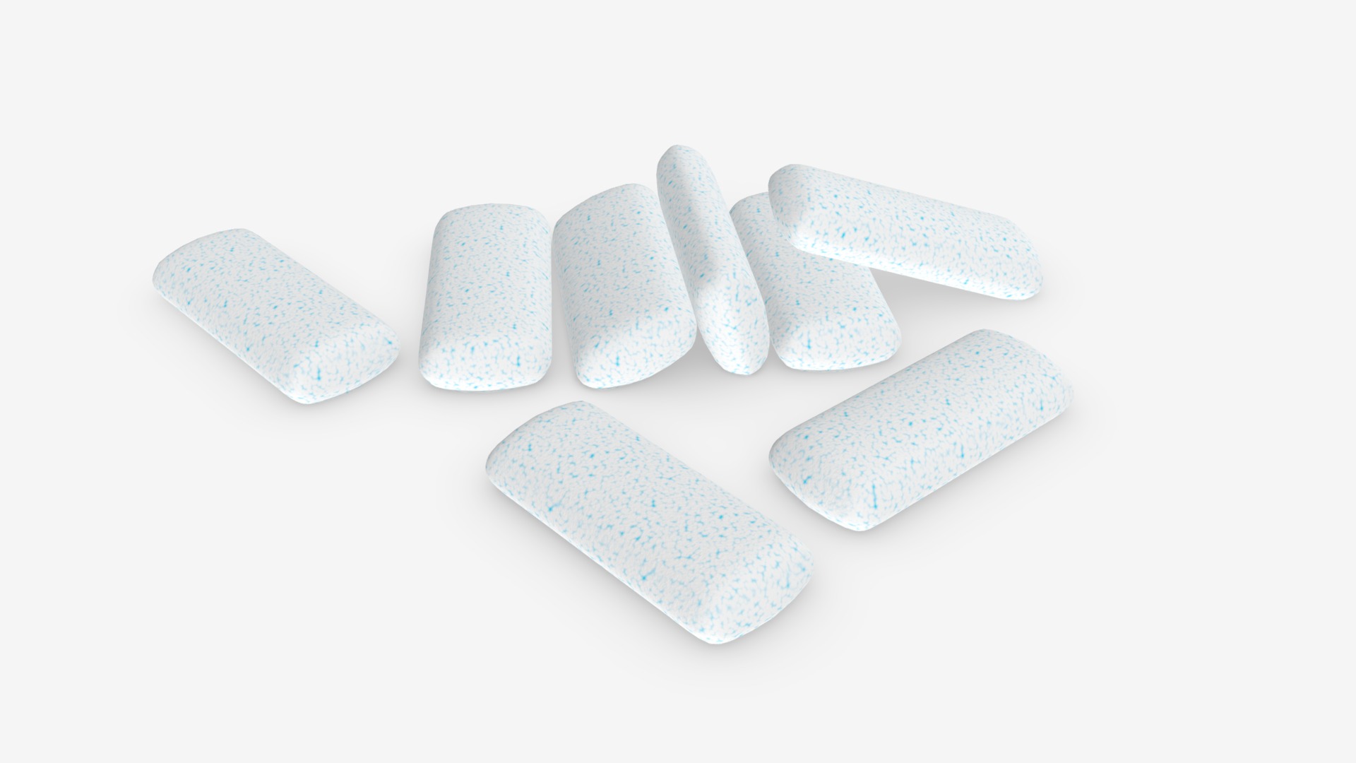 3D model Chewing gum 03 - This is a 3D model of the Chewing gum 03. The 3D model is about a group of white stones.
