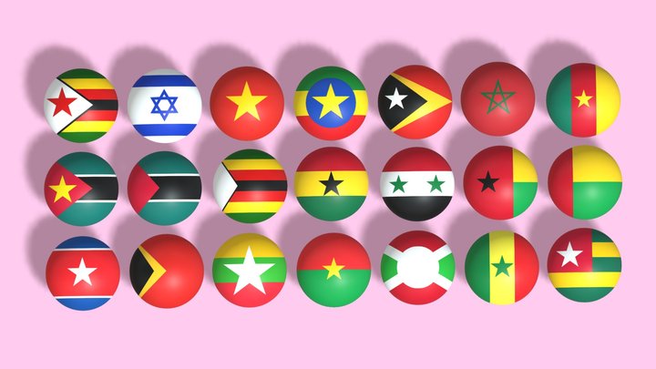 Flag Of Ball Collection 10 3D Model