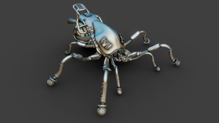 Concept: Kit Bash Spider Mech 3D Model