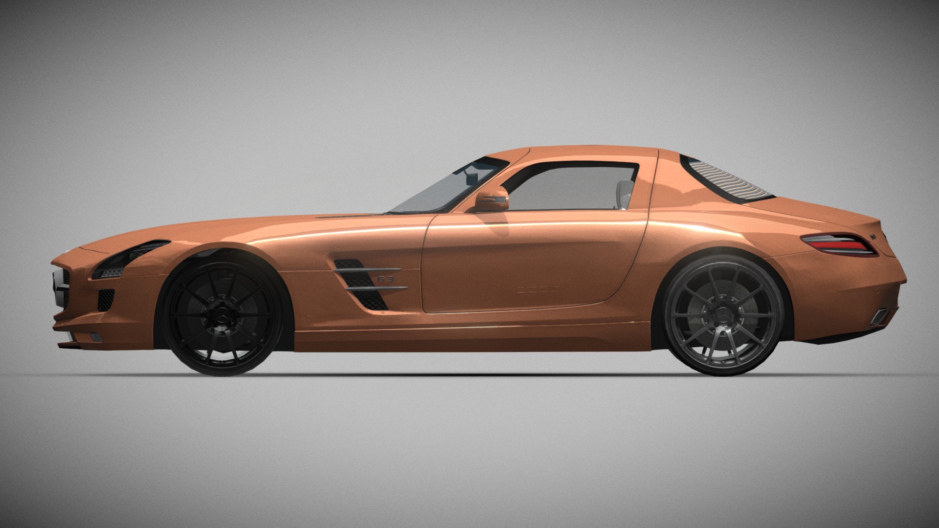 3D model Mercedes Benz Luxurycar Model - This is a 3D model of the Mercedes Benz Luxurycar Model. The 3D model is about a brown sports car.