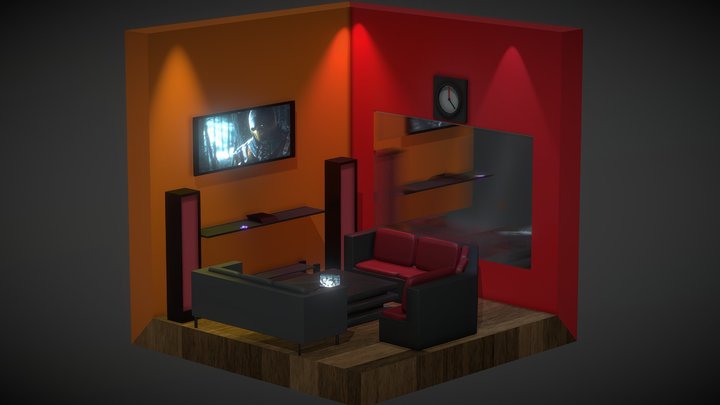 isometric living room 3D Model