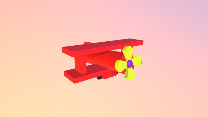 Wooden Toy Plane 3D Model