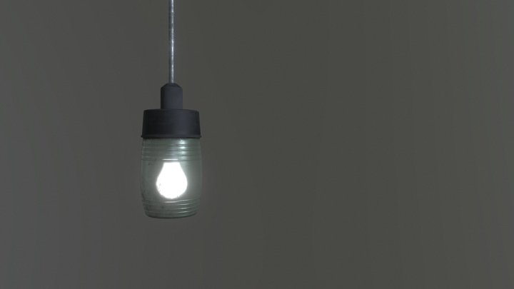 Old Glass Ceilling Lamp 3D Model