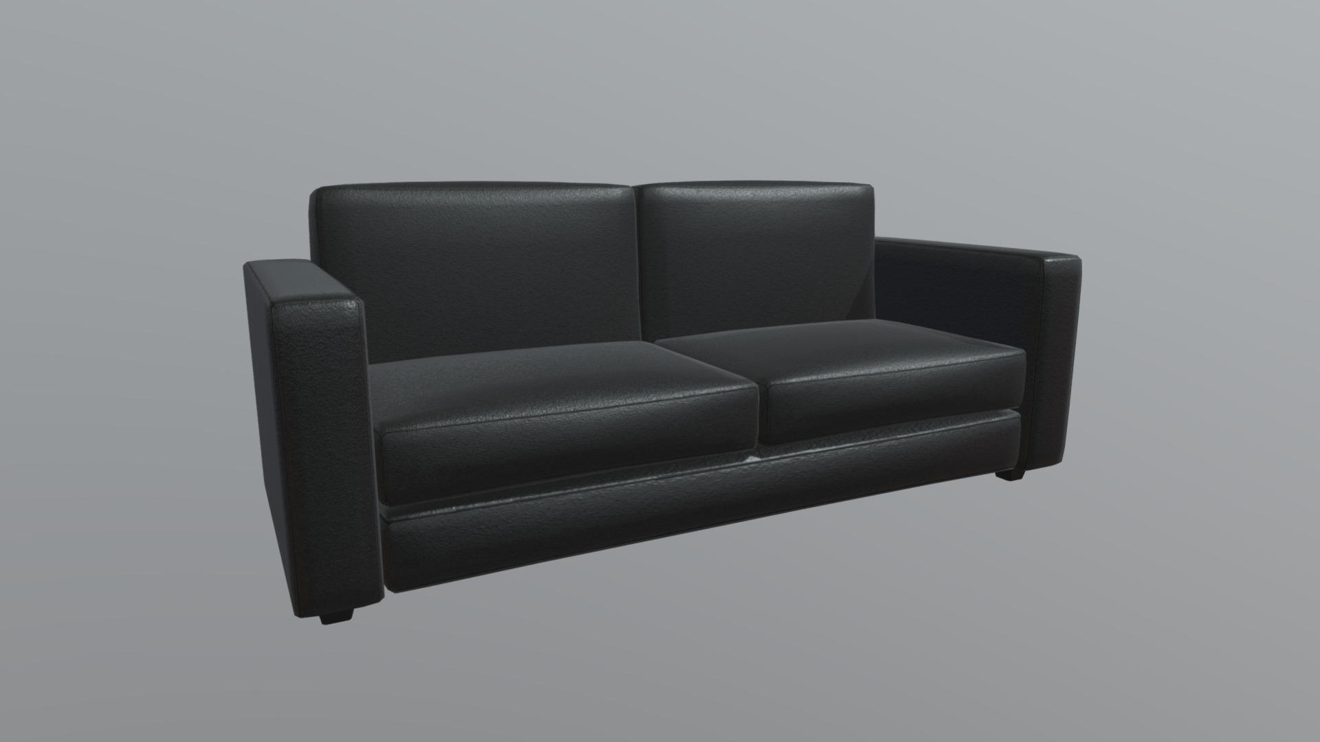 3D model Sofa 2 - This is a 3D model of the Sofa 2. The 3D model is about a black leather couch.