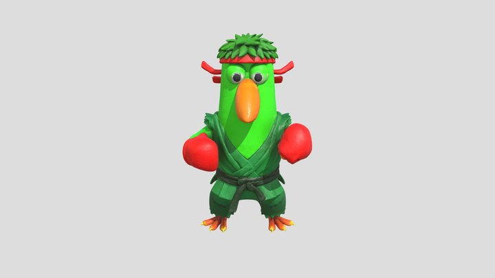 Karate Bird Sketch 3D Model
