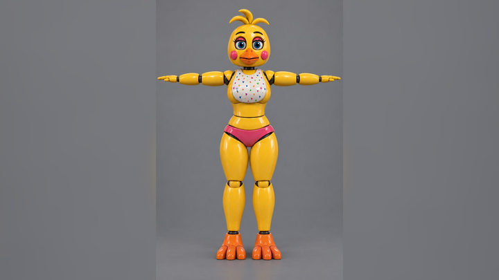 Toy Chica (Fnaf) T-Pose 3D Model