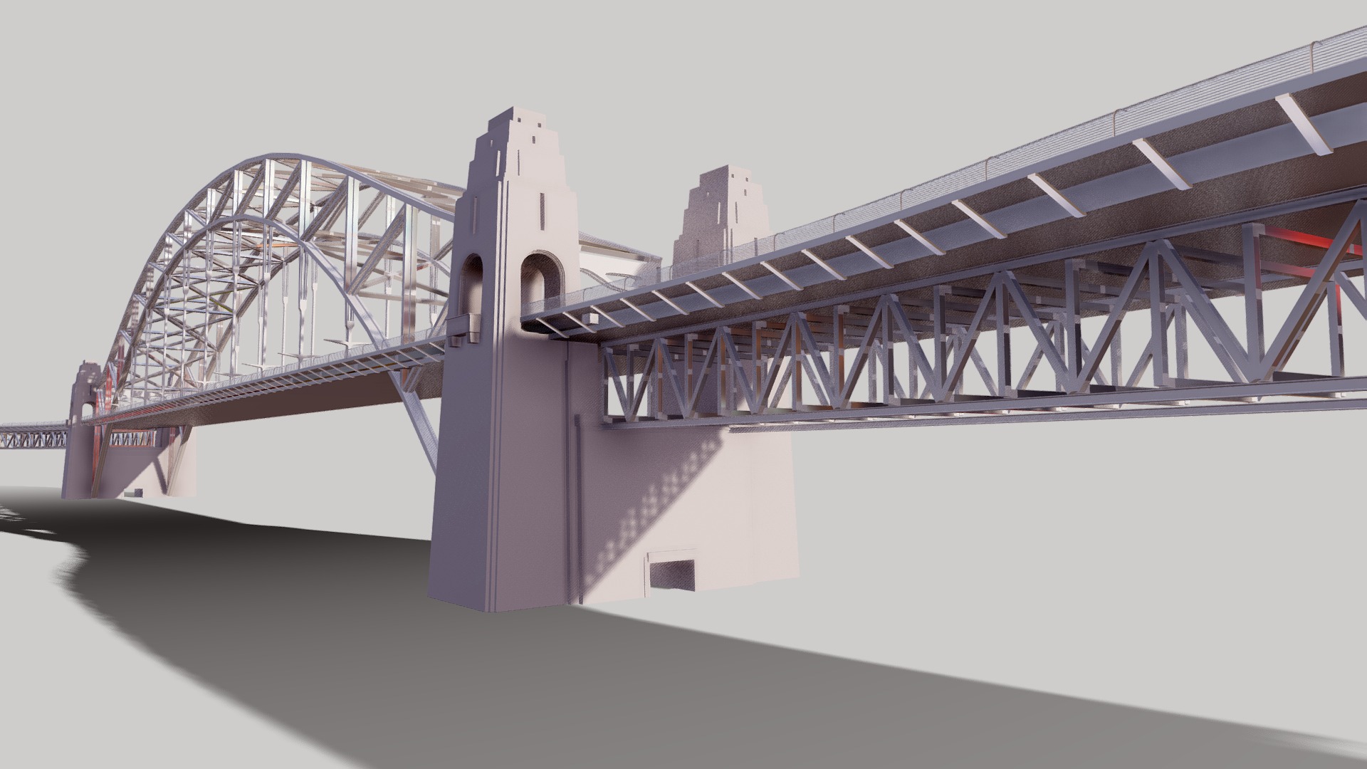 3D model Harbour bridge - This is a 3D model of the Harbour bridge. The 3D model is about a bridge with a curved top.