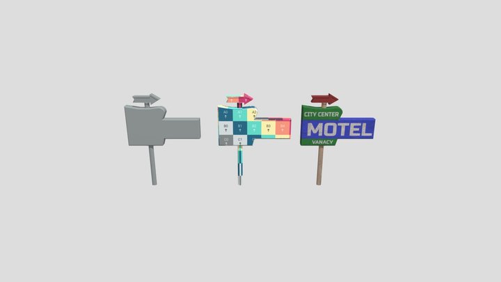 Phin_ Motel_ Signs 3D Model