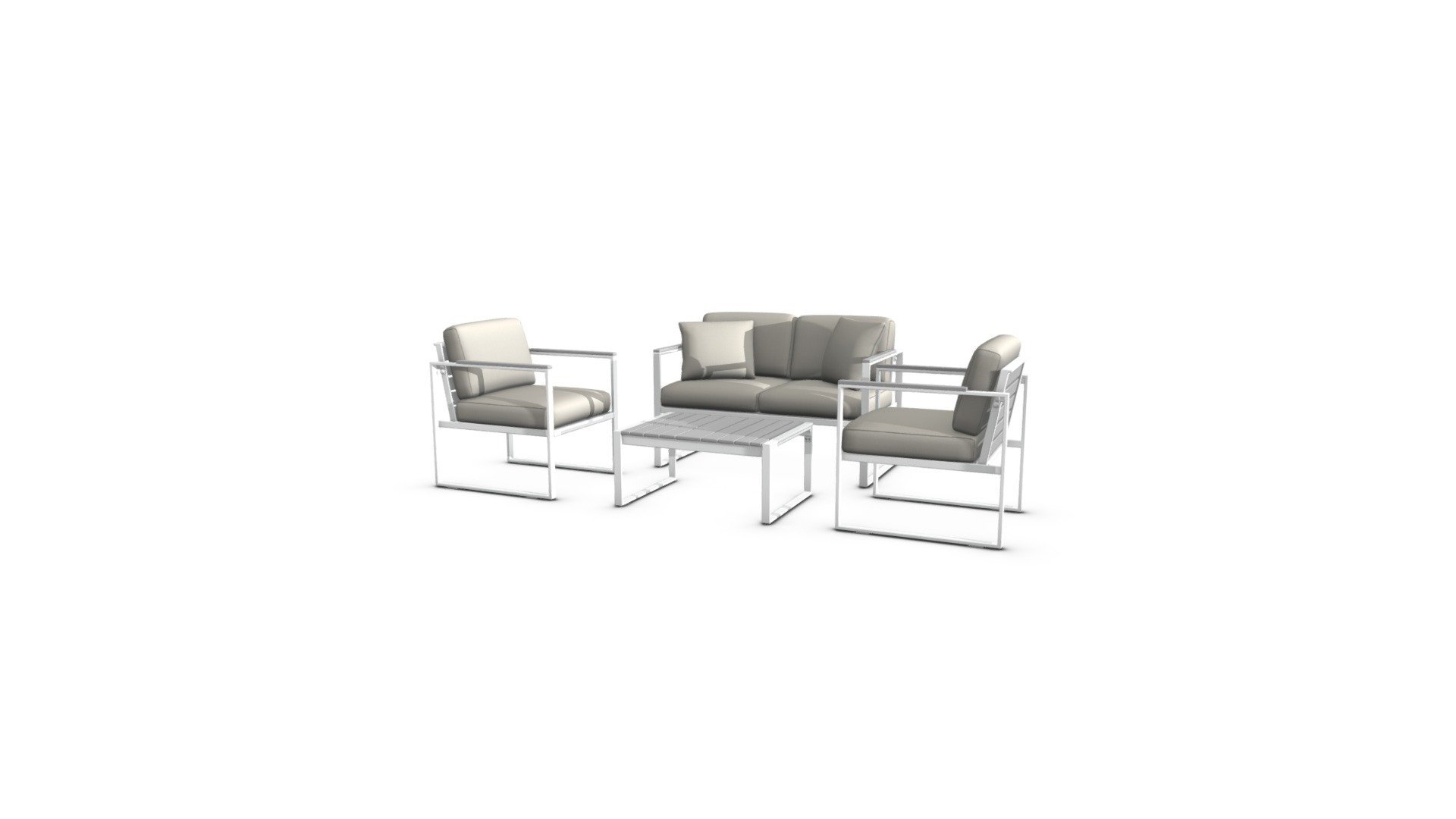 Catania Outdoor Lounge Set, Natural Grey