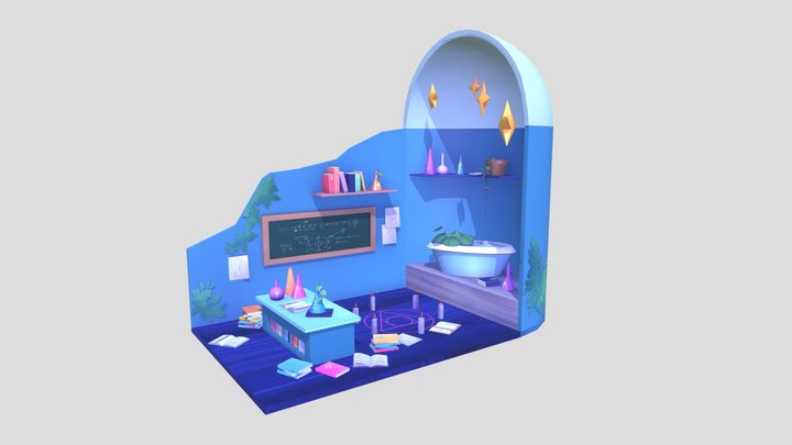 Wizard's Laboratory Diorama 3D Model