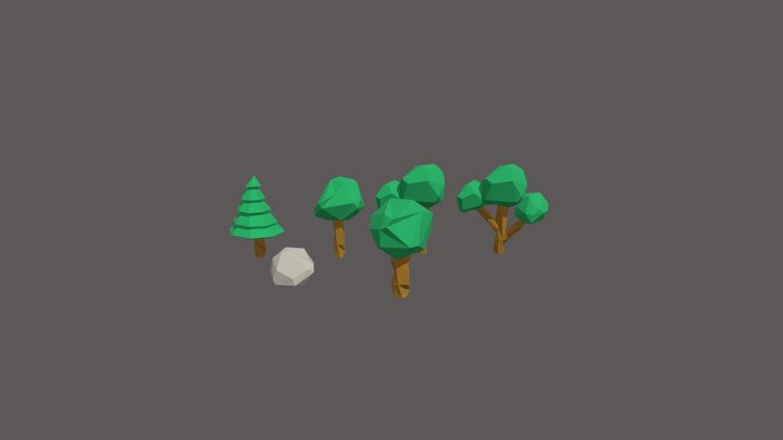 Low poly Trees 3D Model