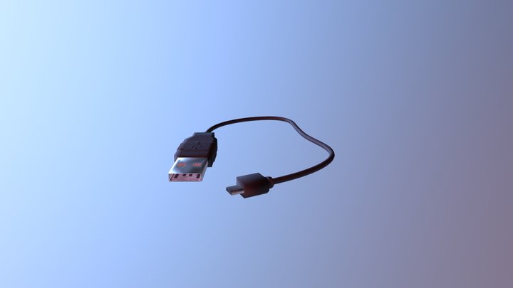 USB to USB-B 3D Model