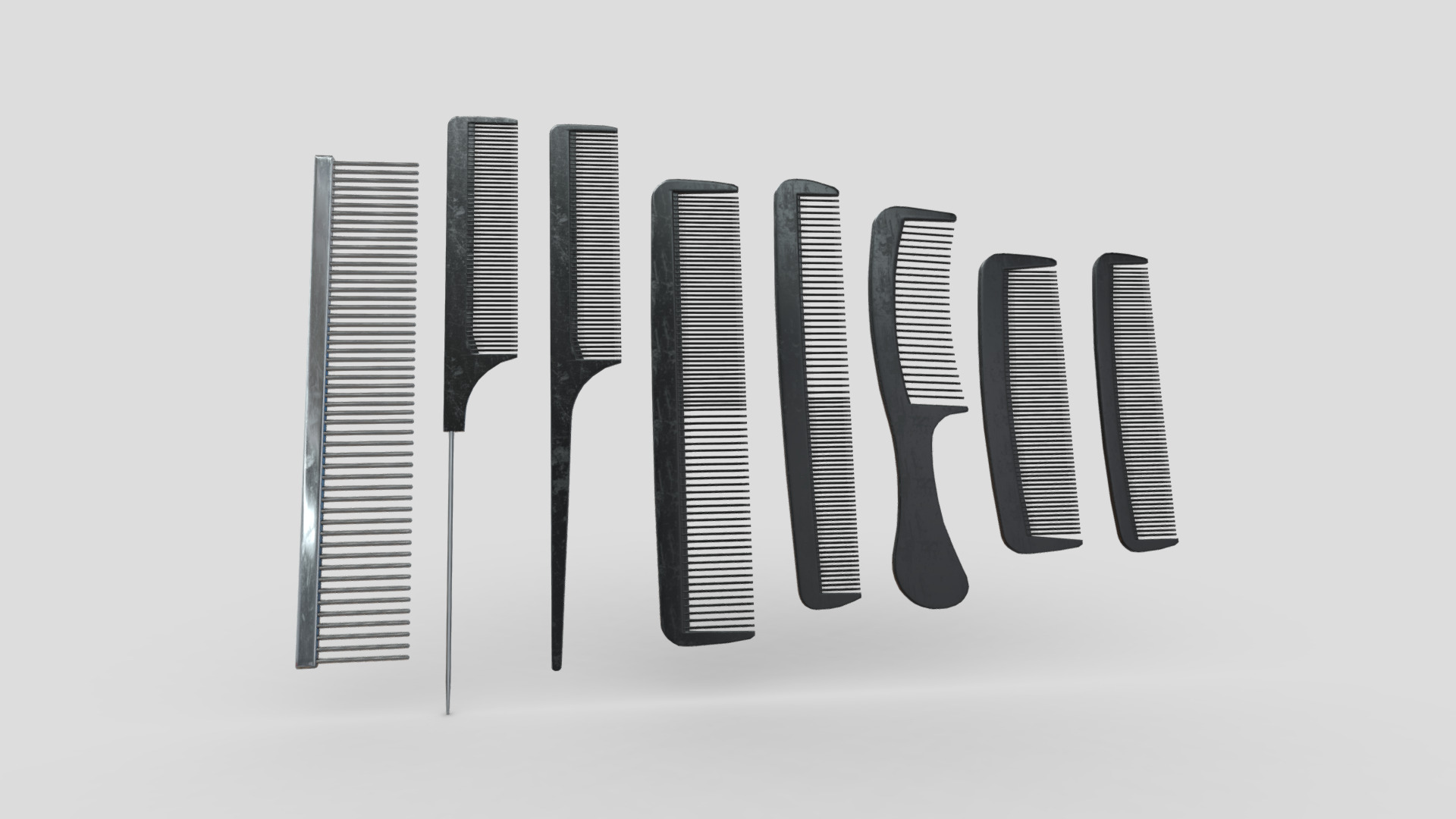 3D model Hair Comb Set