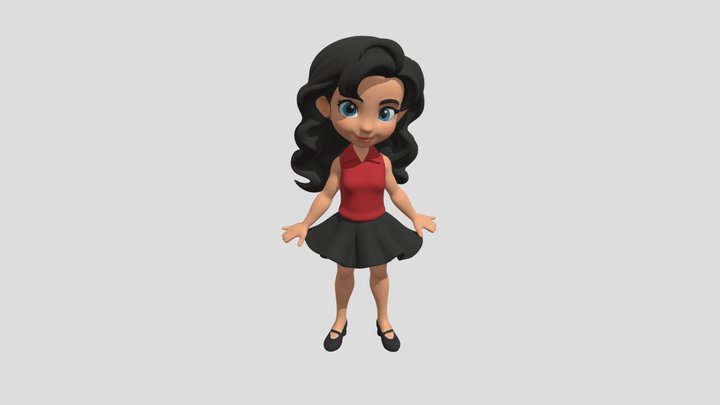 Cartoon Girl 3d Model