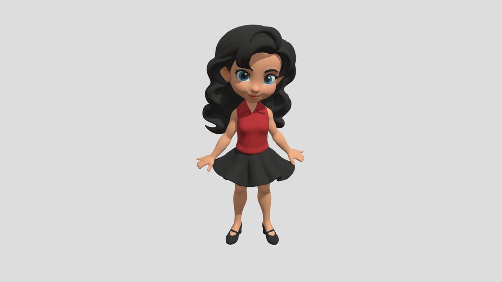 Cartoon Girl 3d Model