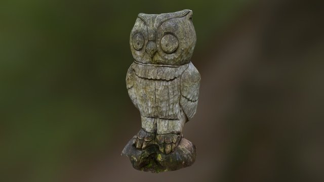Wooden Owl 3D Model