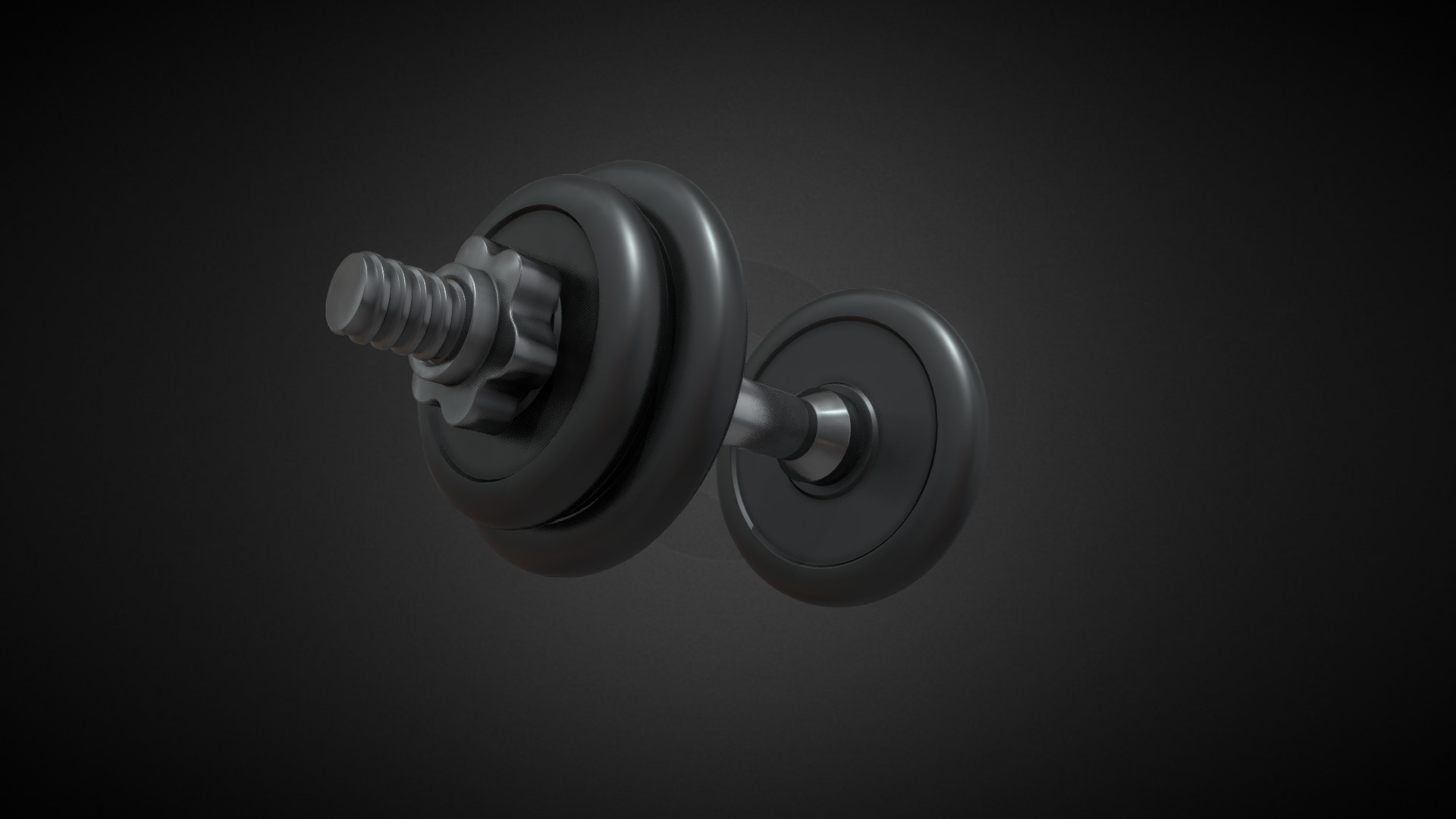 3D model Dumbbell Studio - This is a 3D model of the Dumbbell Studio. The 3D model is about a silver and black door knob.