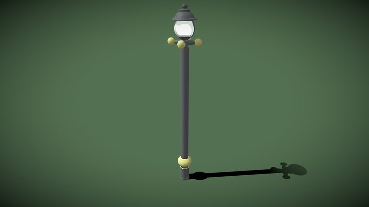 Low-Poly Lamp Post 3D Model