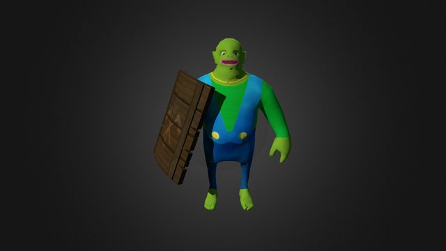 Farmer Goblin With Shield 3D Model