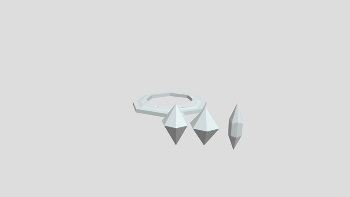 Low Poly Portal Ruin & Portal Crystals 3D Model