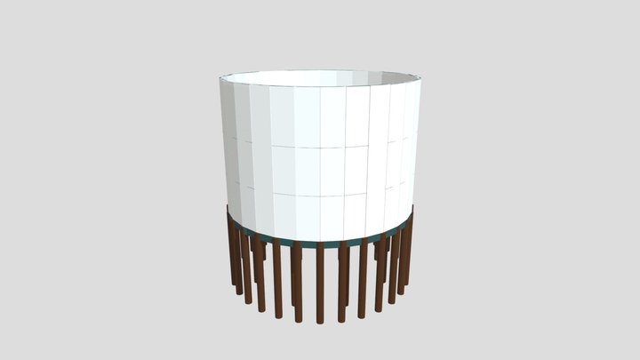 Projeto Reservatório Circular V=1 000 m³ 3D Model