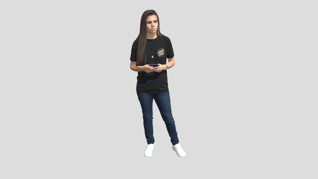 Young woman holding a smartphone