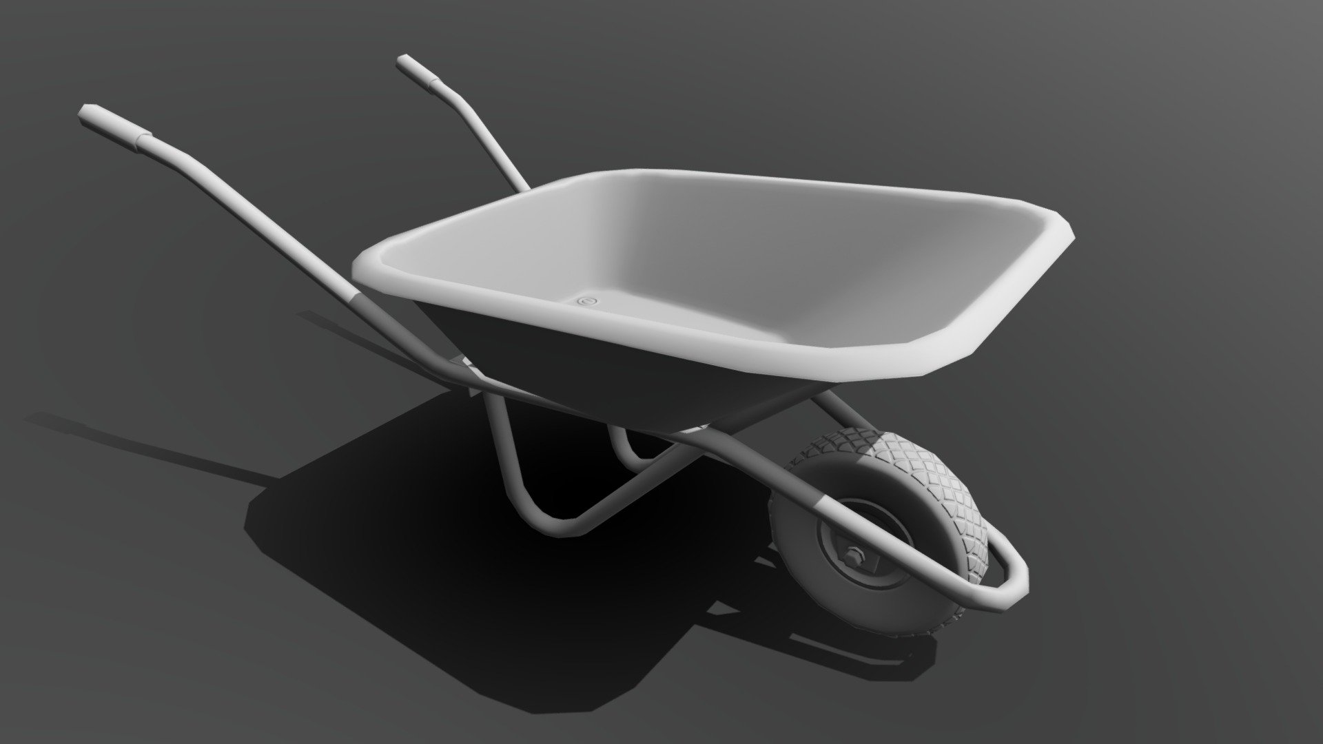 Wheelbarrow -- baked low-poly 2/3
