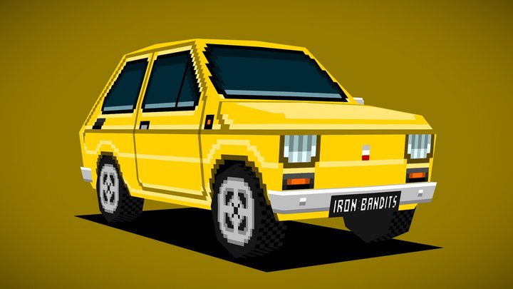 Fiat 126p - 3D Pixel Art 3D Model