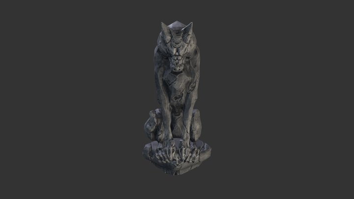 Wolf Gargoyle 3D Model