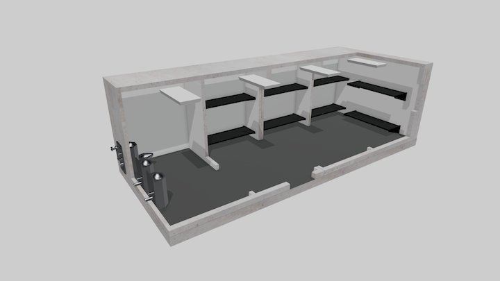 Precast Prison Cell - 8 Person Dorm 3D Model