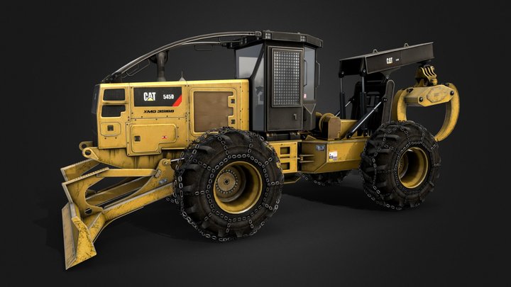 CAT skidder 545D 3D Model