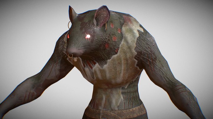 Mutant Rat - Game Ready 3D Model