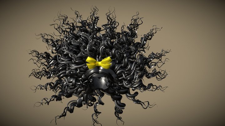 Stylized Hair - SuperCurly (HighPoly) 3D Model