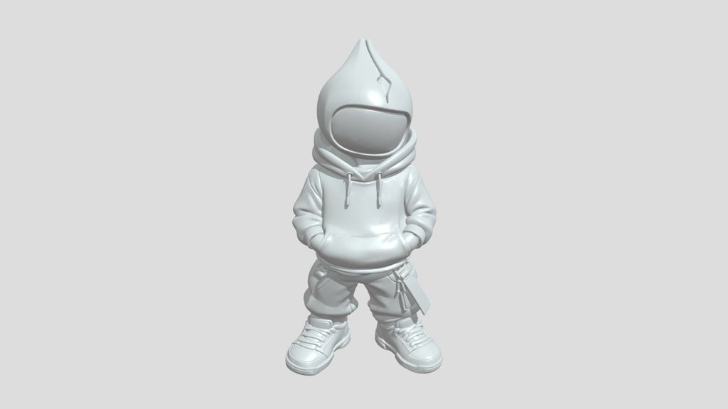 hooded cartoon robot mascot
