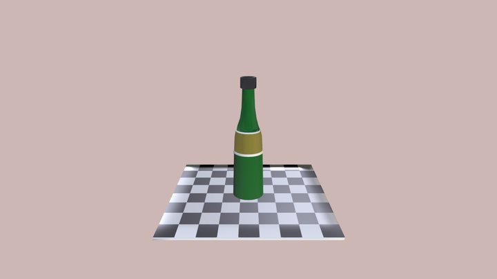 bottle on chessboard – Kostenloses 3D-Modell STL