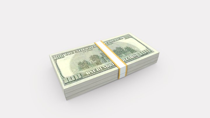 Low Poly Game Ready Dollars Money Stack 3D Model