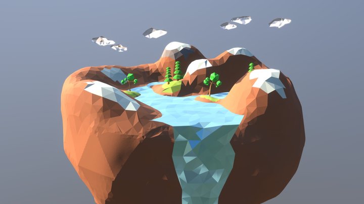 Low Poly Island 3D Model
