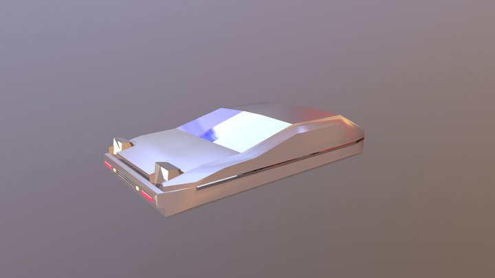 Hover car with pop-up lights 3D Model