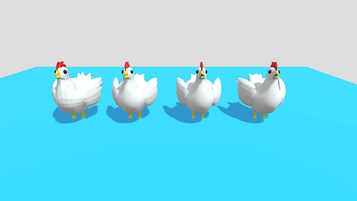 Animation of a chicken and hen 3D Model