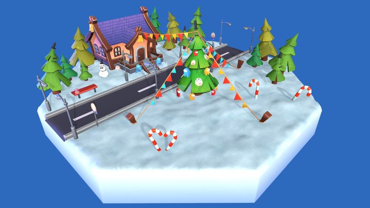 New Year's House 3D Model