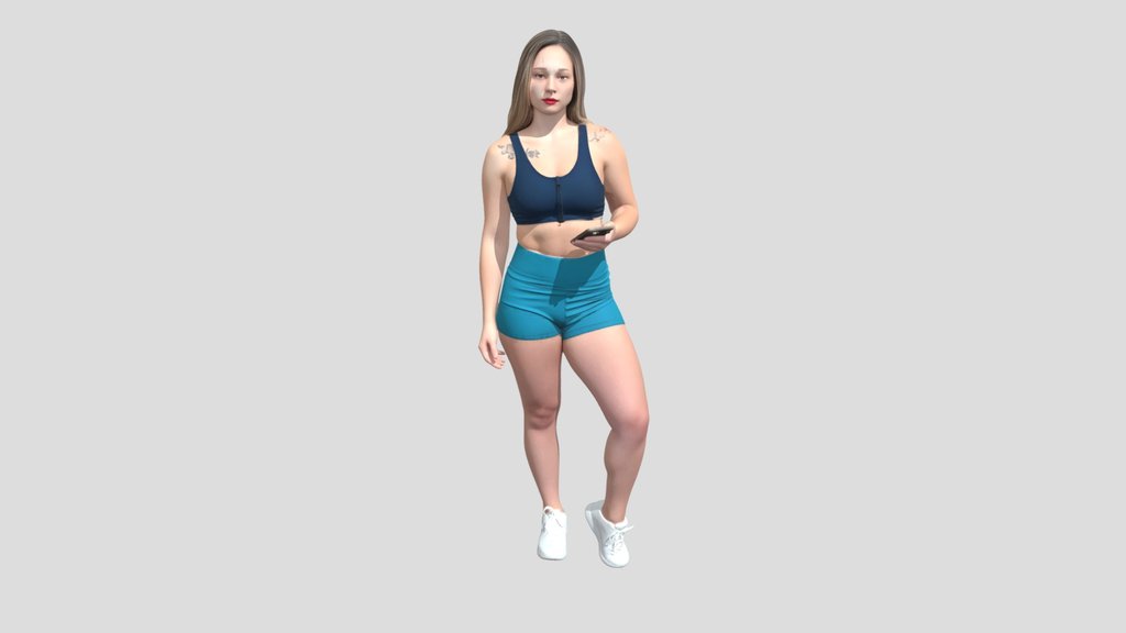 Athletic Portrait in Blue Sportswear