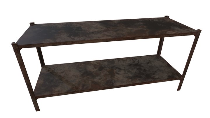 Old Metal Shelf (Low Poly, Game Ready) 3D Model