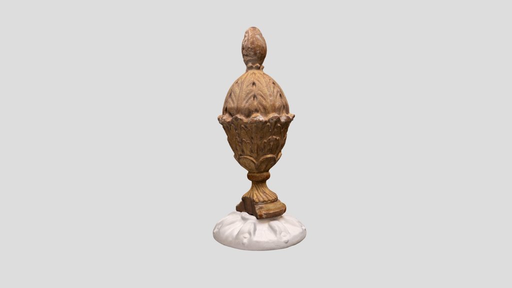 Antique Gilded Wooden Newel Post Finial