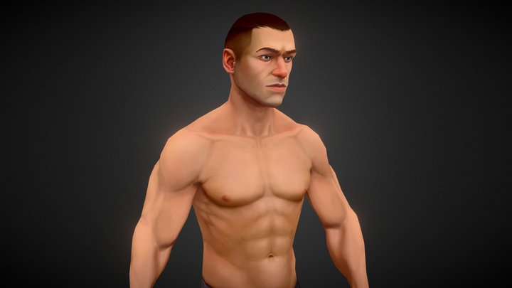 hand painted Male Base-Mesh 3D Model
