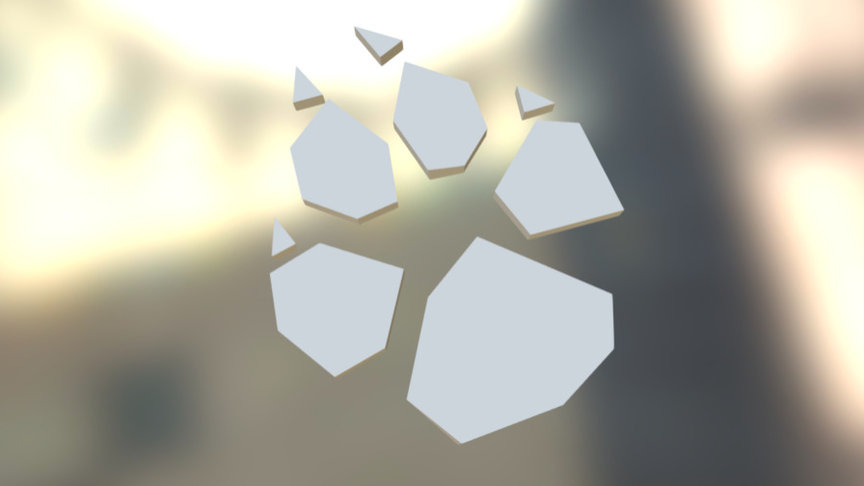 Low poly pawprint
