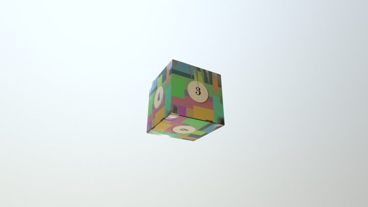 Bunter Metallwürfel 3D Model