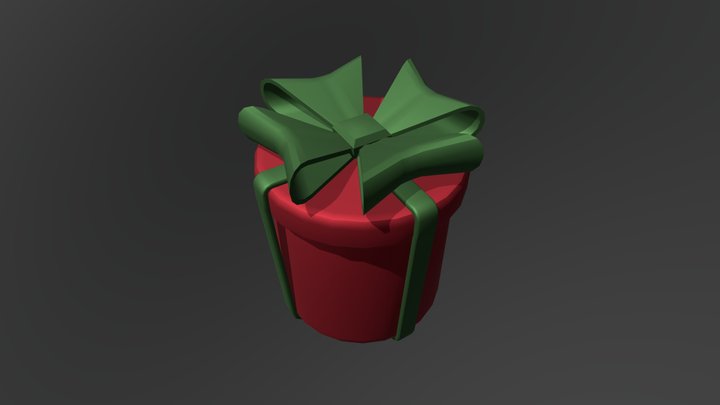 Round Gift Box 3D Model