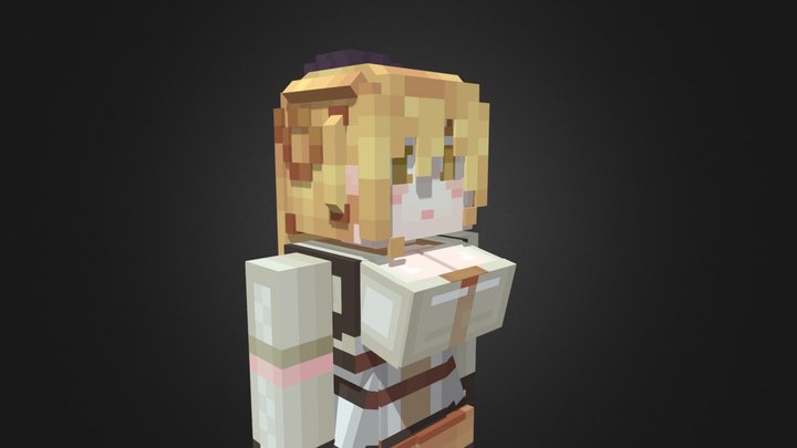 Animated Anime Girl 3D Model